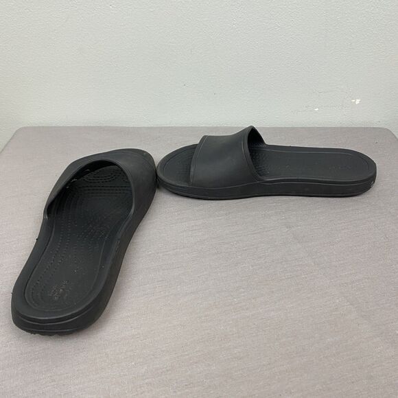 Crocs Comfort Lightweight Sloane Black Slide Slip On Sandals Women's Size 4 - Picture 4 of 6